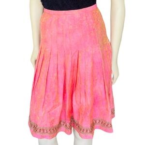 Antonia Melani Gold Embossed Pleated Skirt